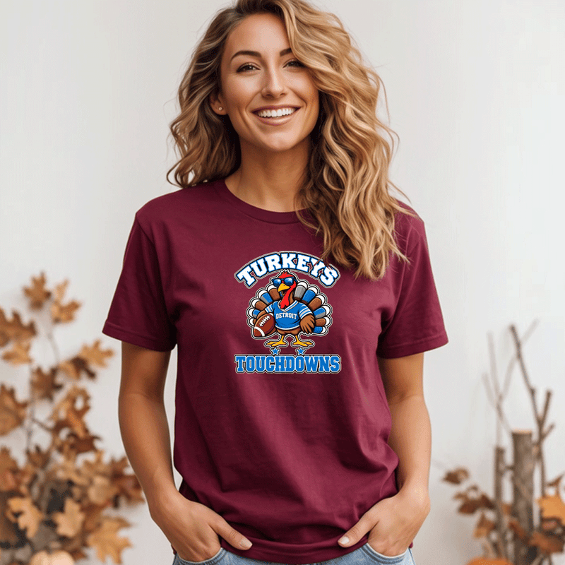 "Turkey Touchdowns"Relaxed Fit Crew Unisex T-Shirt
