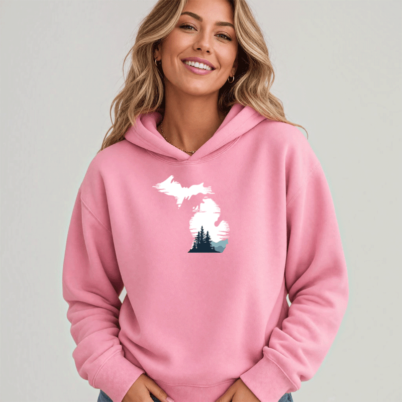 "Michigan Vista"Women's Midi Length Oversize Hoodie