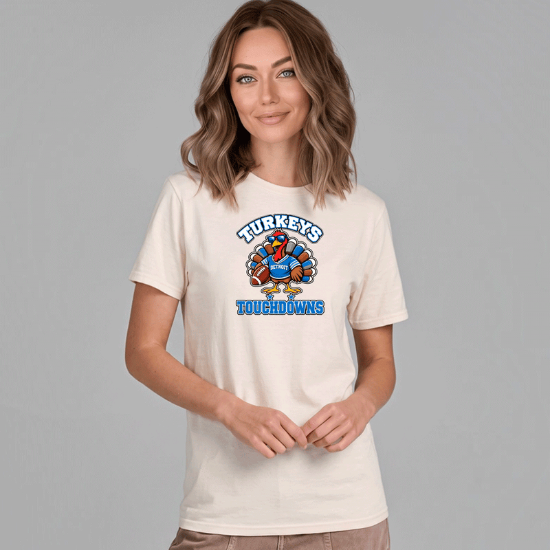 "Turkey Touchdowns"Relaxed Fit Crew Unisex T-Shirt