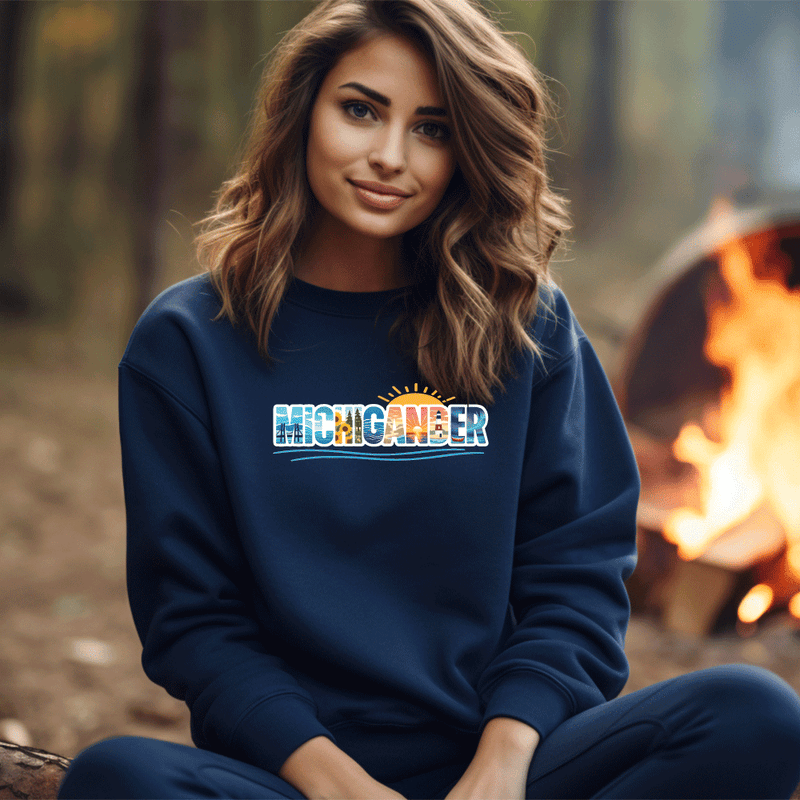 "Summer Michigander "Relaxed Fit Classic Crew Unisex Sweatshirt