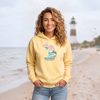 "Livin'The Dream In Michigan"Women's Midi Length Oversize Hoodie