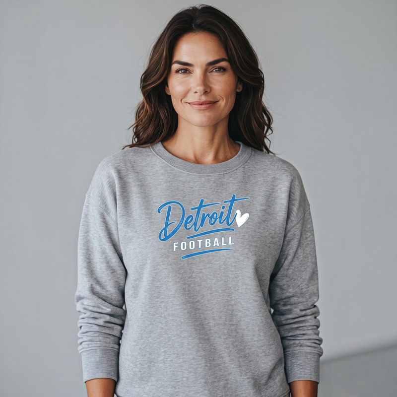 "Detroit Football"Relaxed Fit Classic Crew Unisex Sweatshirt
