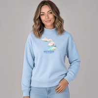 "Livin'The Dream In Michigan"Women's Mock Neck Sweatshirt