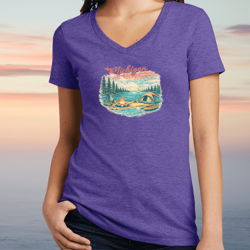 "Camp Michigan"Women's V-Neck