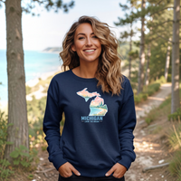 "Livin'The Dream In Michigan"Relaxed Fit Classic Crew Unisex Sweatshirt