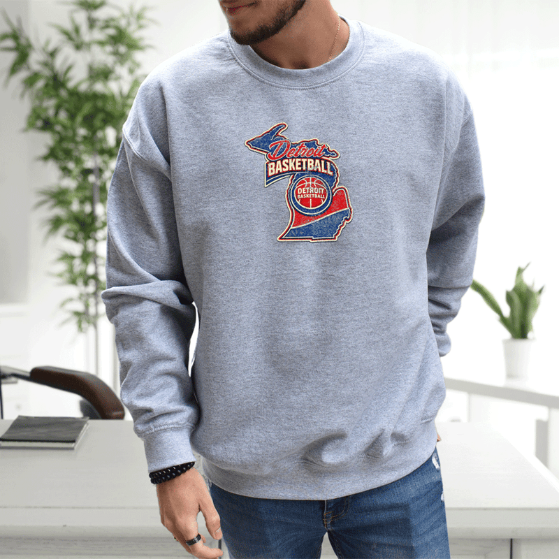 "Detroit Basketball"Men's Classic Crew Sweatshirt