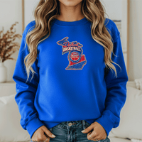 "Detroit Basketball"Relaxed Fit Classic Crew Unisex Sweatshirt