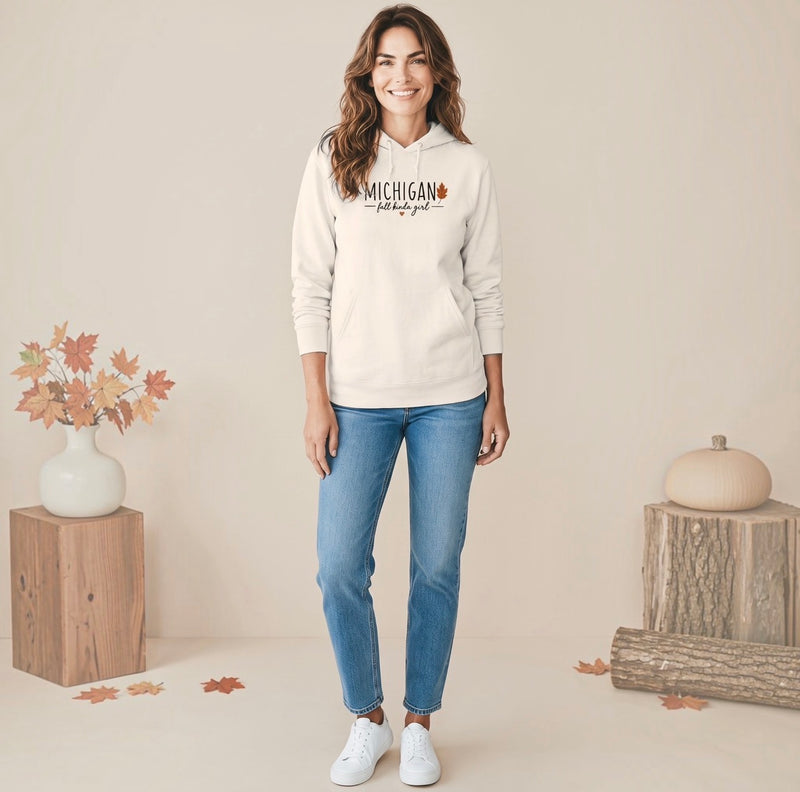 "Michigan Fall Girl"Relaxed Fit Classic Unisex Hoodie