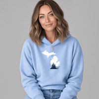 "Michigan Vista"Women's Midi Length Oversize Hoodie