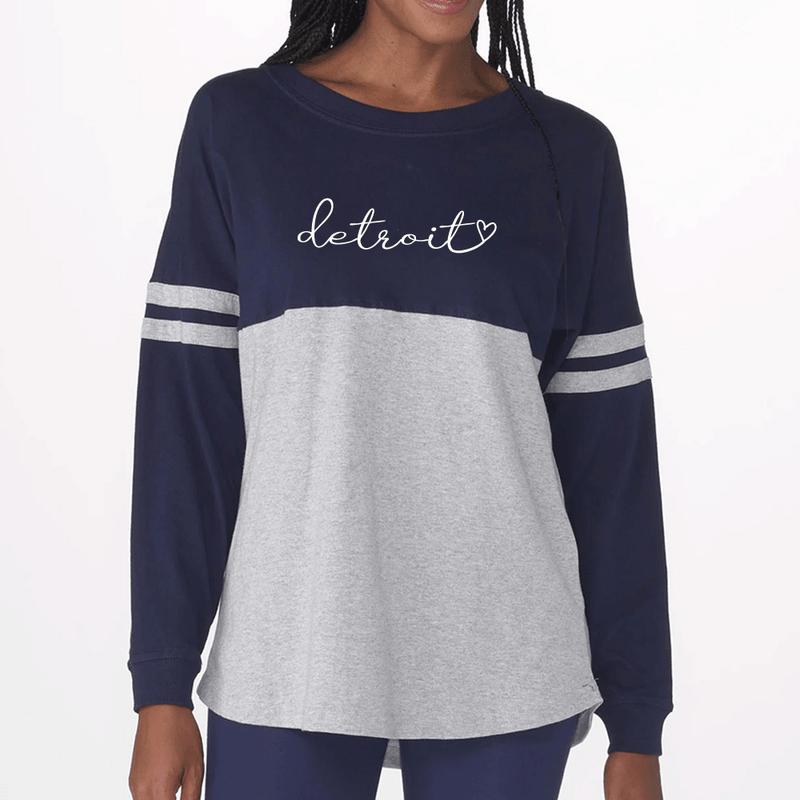 "Detroit Pride"Women's Two Tone Long sleeve