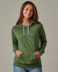 "Livn Simply"Women's Funnel Neck Tee Pullover Hoodie