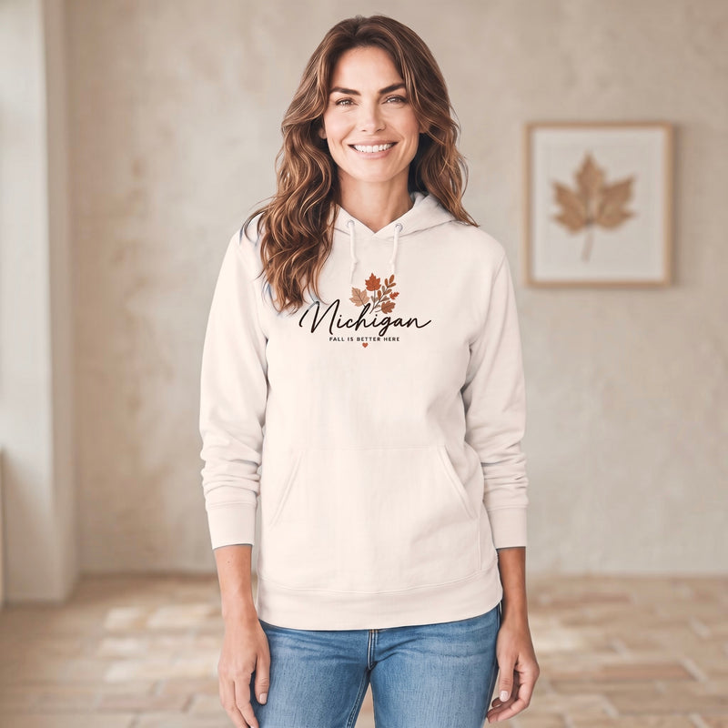 "MI Fall is Better Here"Relaxed Fit Classic Unisex Hoodie