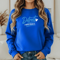 "Detroit Football"Relaxed Fit Classic Crew Unisex Sweatshirt