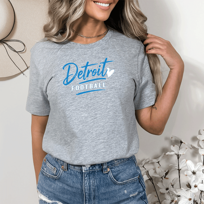 "Detroit Football"Relaxed Fit Crew Unisex T-Shirt