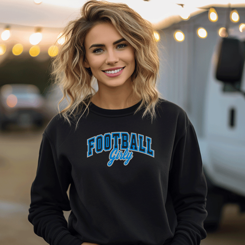 "Football Girly"Relaxed Fit Classic Crew Unisex Sweatshirt