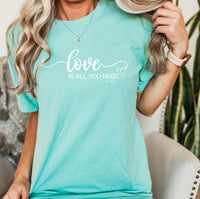 "Love Is All You Need"Relaxed Fit Stonewashed T-Shirt