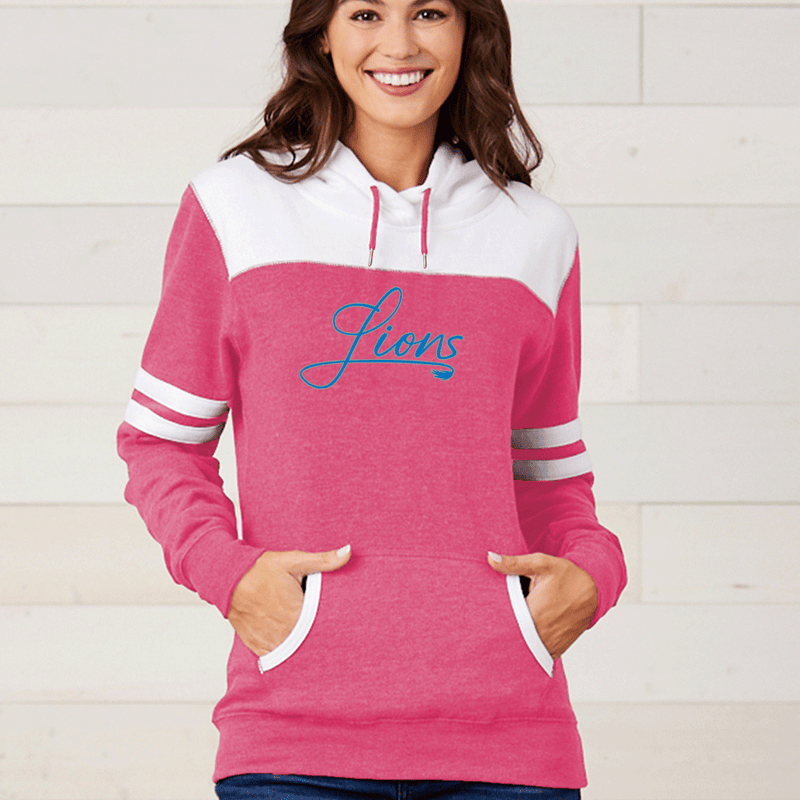 "Home Team"Ladies Varsity Fleece Pullover Hood