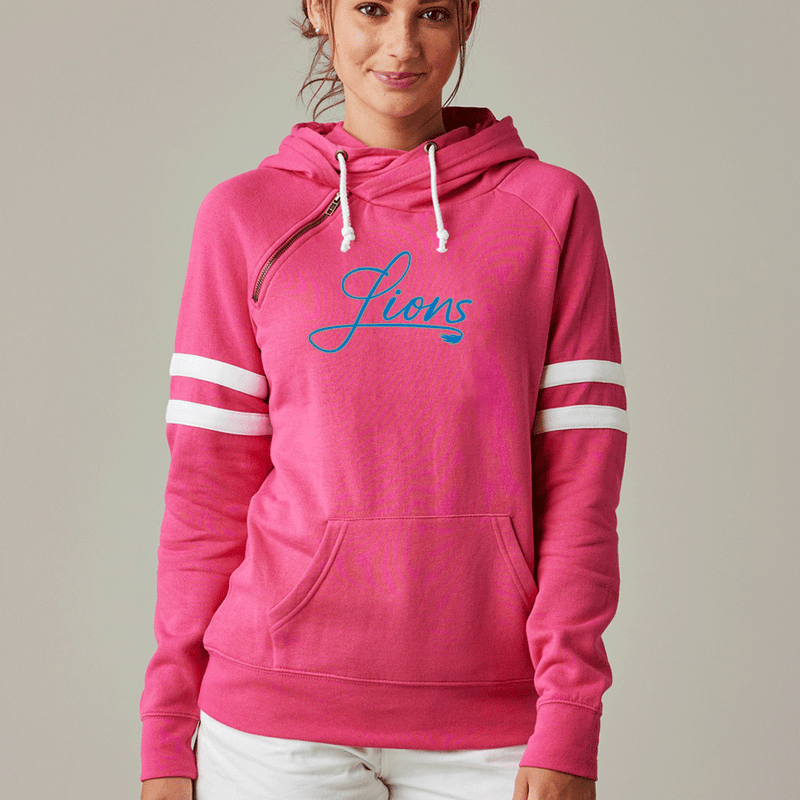 "Home Team"Women's Striped Double Hood Varsity Pullover
