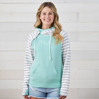 "Winter Majestic"Women's Striped Double Hood Pullover