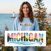 "True Michigan "Relaxed Fit Classic Crew Unisex Sweatshirt