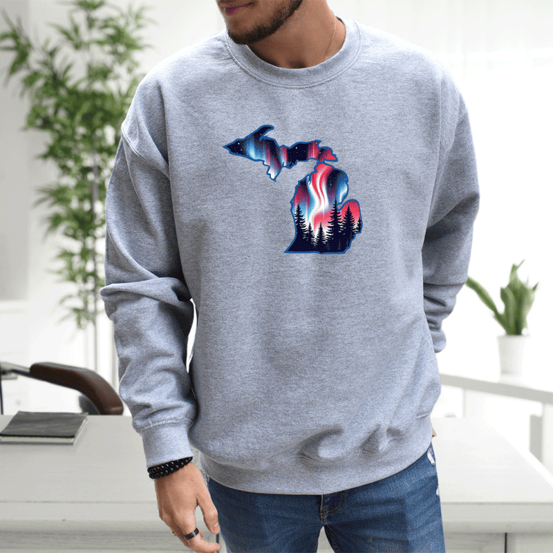 "4th of July Northern Lights"Men's Classic Crew Sweatshirt