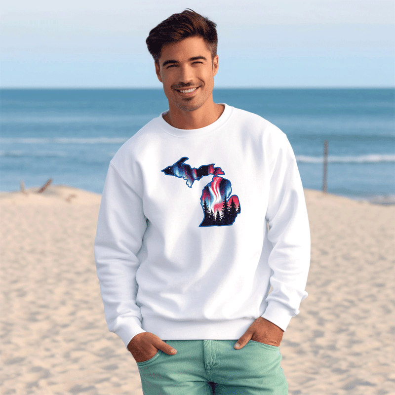 "4th of July Northern Lights"Men's Classic Crew Sweatshirt