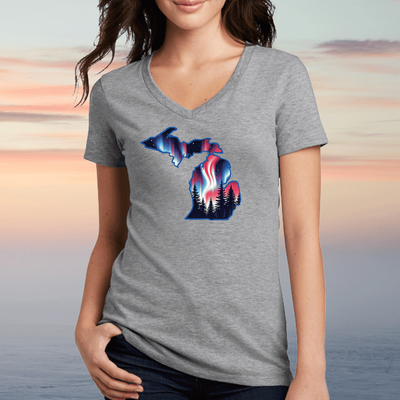 "4th of July Northern Lights"Women's V-Neck