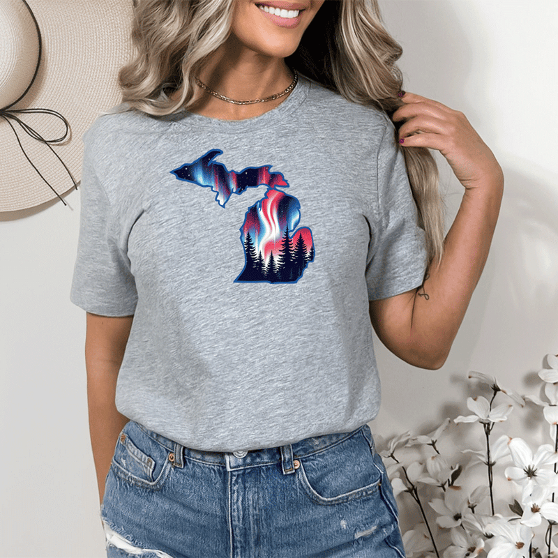 "4th of July Northern Lights"Relaxed Fit Crew Unisex T-Shirt