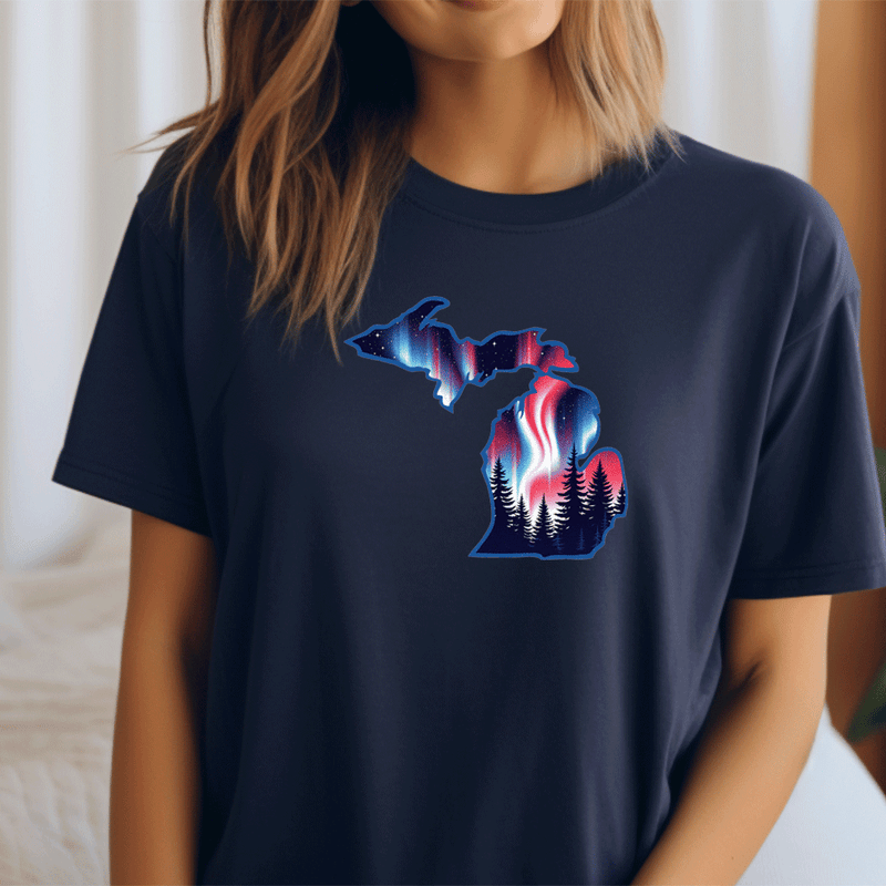 "4th of July Northern Lights"Relaxed Fit Crew Unisex T-Shirt