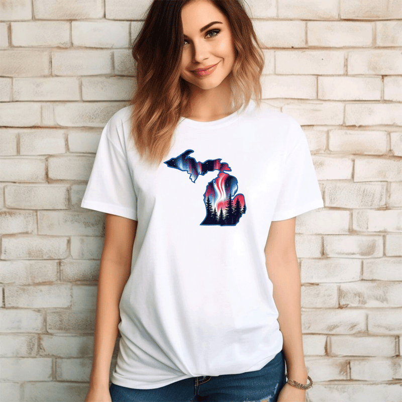 "4th of July Northern Lights"Relaxed Fit Crew Unisex T-Shirt