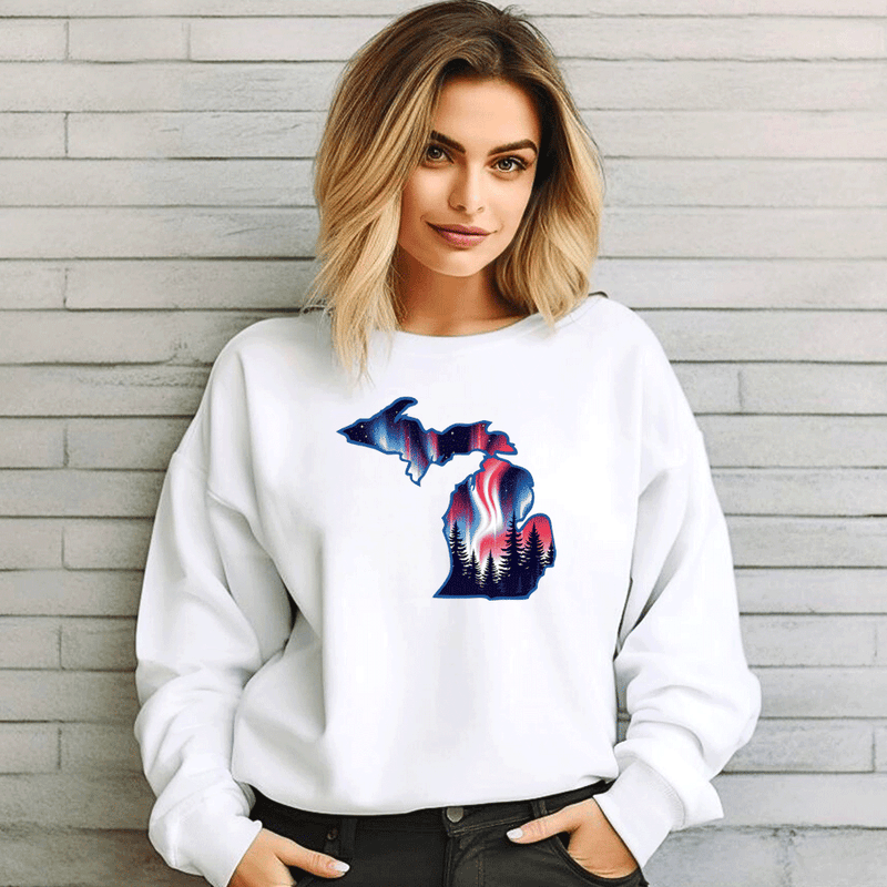 "4th of July Northern Lights"Relaxed Fit Classic Crew Unisex Sweatshirt