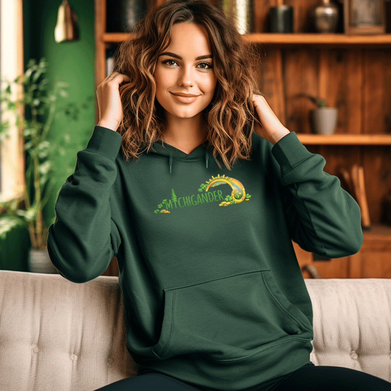 "Lucky Michigander"Relaxed Fit Classic Unisex Hoodie