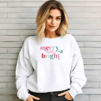 New "Merry &Bright"Relaxed Fit Classic Crew Unisex Sweatshirt