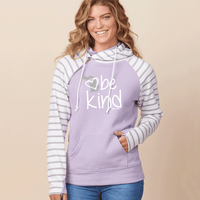 "Michigan Be Kind"Women's Striped Double Hood Pullover