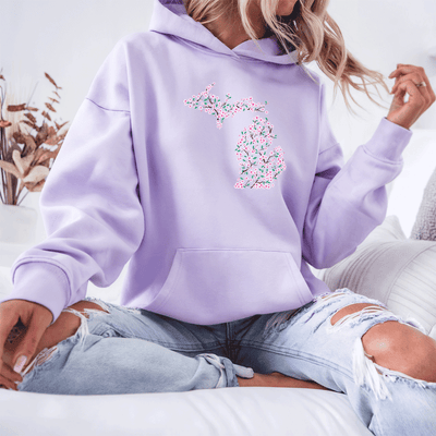"Michigan Cherry Blossom"Relaxed Fit Classic Unisex Hoodie