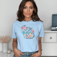 "Michigan Floral"Relaxed Fit Crew Unisex T-Shirt