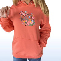 "Michigan Floral"Relaxed Fit Classic Unisex Hoodie