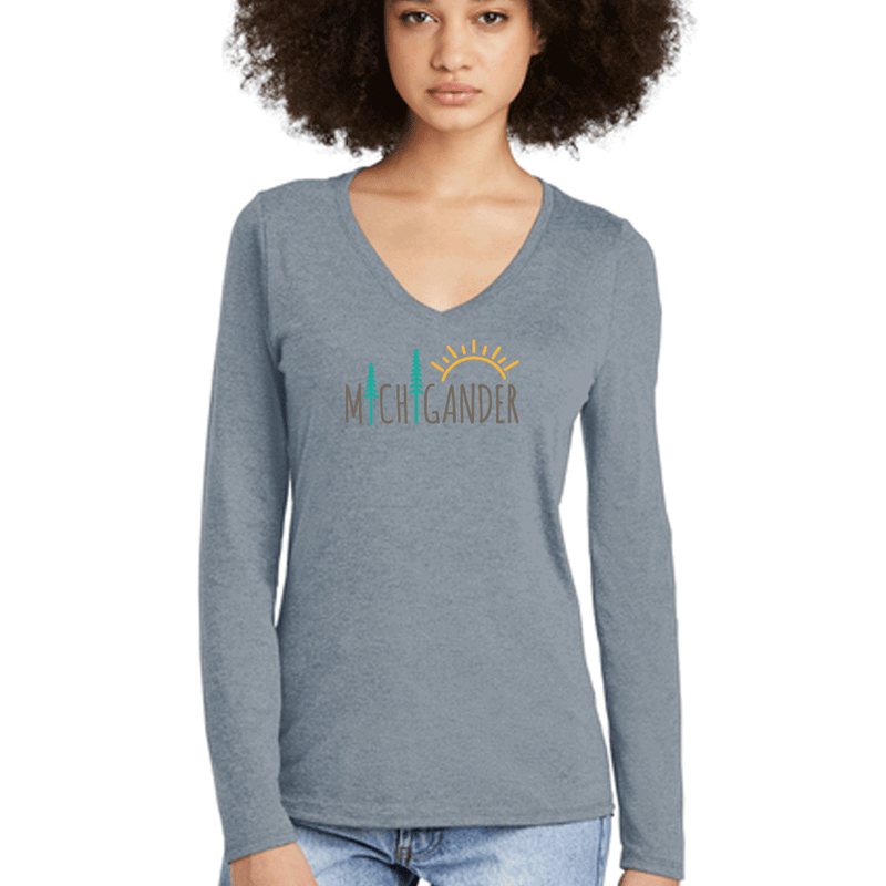 "Michigander"Women’s Perfect Blend Long Sleeve V-Neck