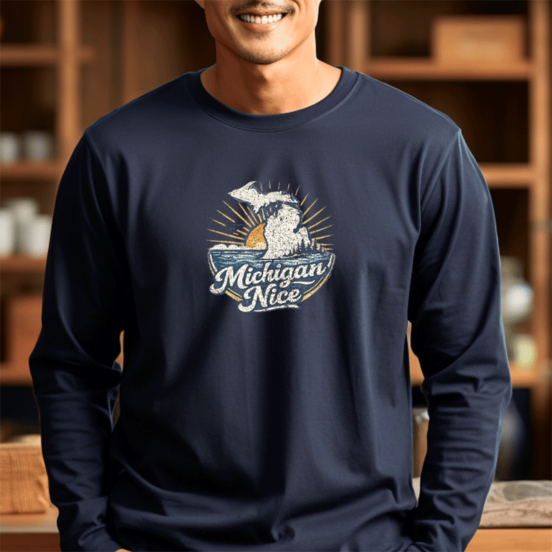 "Michigan Nice"Men's Long Sleeve T-Shirt