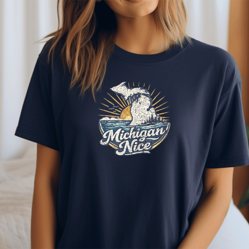 "Michigan Nice"Relaxed Fit Crew Unisex T-Shirt