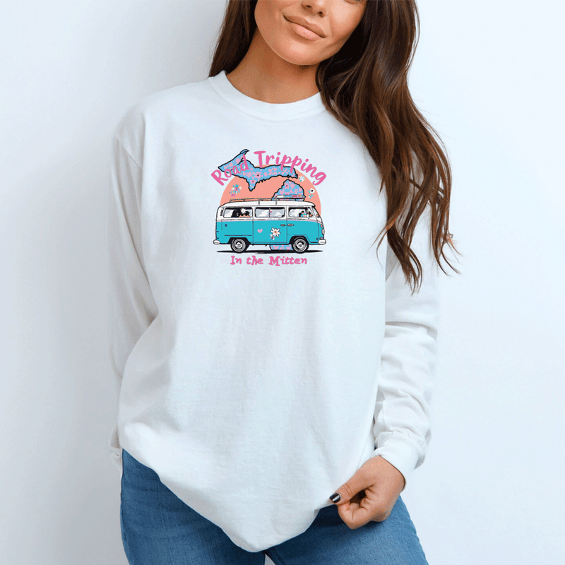 "Michigan Road Trip"Relaxed Fit Long Sleeve Unisex T-Shirt