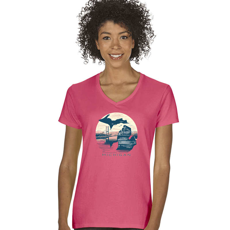 "Mackinac Sunset"Women's V-Neck