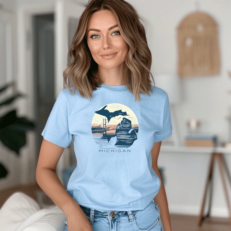 "Mackinac Sunset"Relaxed Fit Crew Unisex T-Shirt