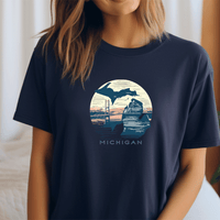 "Mackinac Sunset"Relaxed Fit Crew Unisex T-Shirt
