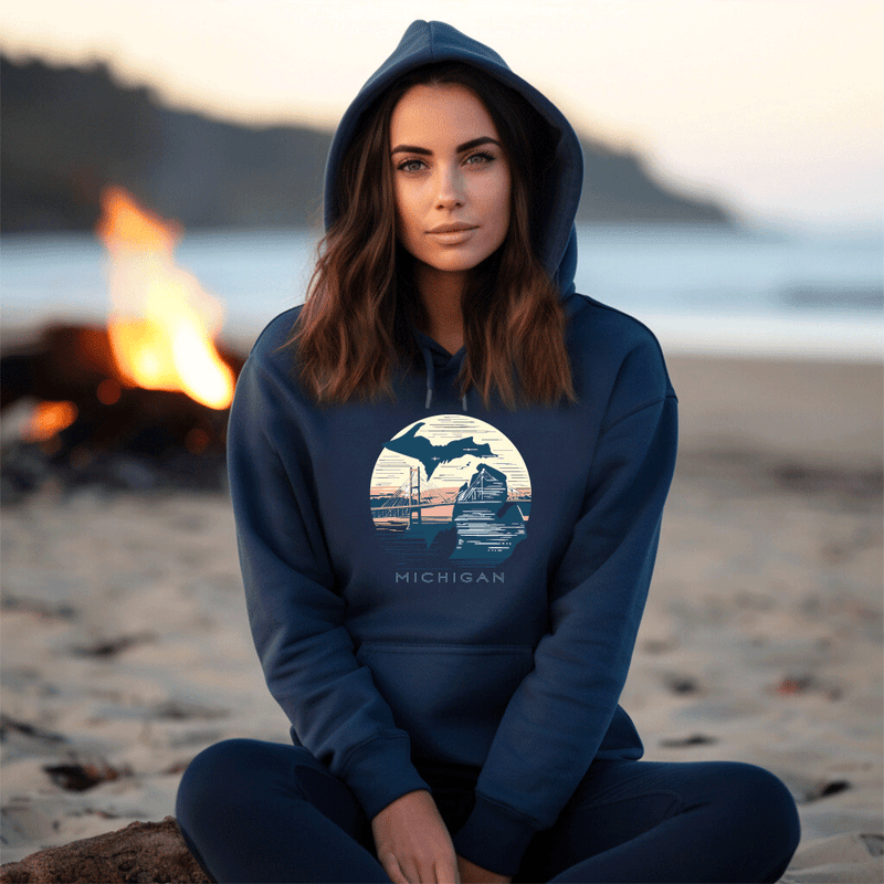 "Mackinac Sunset"Relaxed Fit Classic Unisex Hoodie