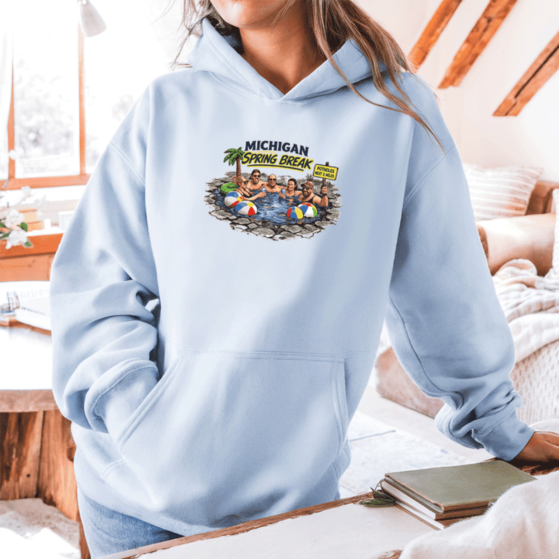 "Michigan Pothole Spring Break"Relaxed Fit Classic Unisex Hoodie
