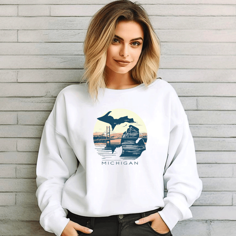 "Mackinac Sunset"Relaxed Fit Classic Crew Unisex Sweatshirt