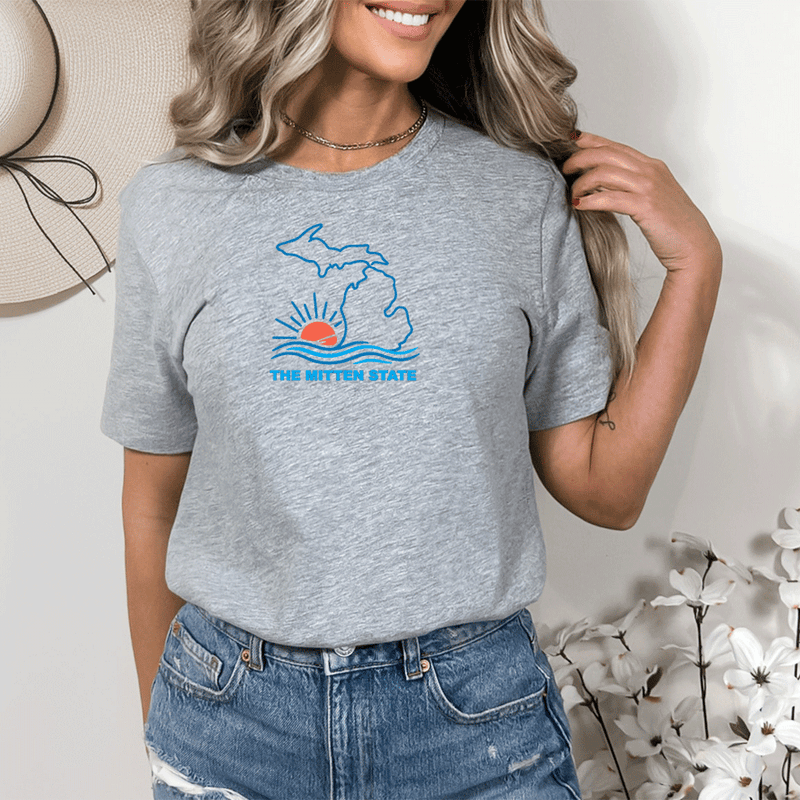 "The Mitten State"Relaxed Fit Crew Unisex T-Shirt