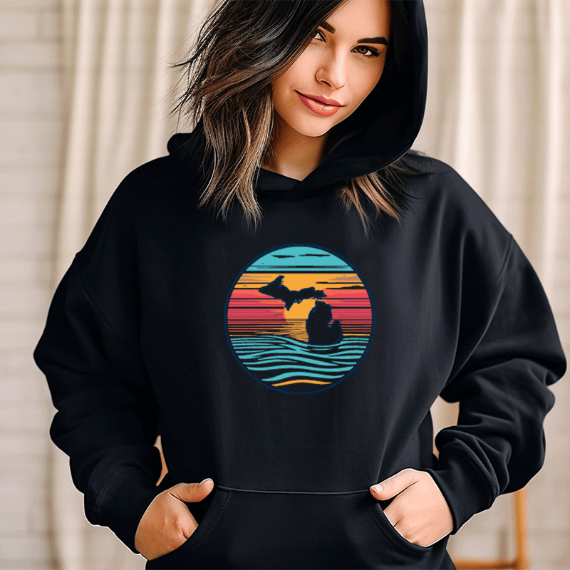 "Sunrise Over Michigan"Relaxed Fit Classic Unisex Hoodie