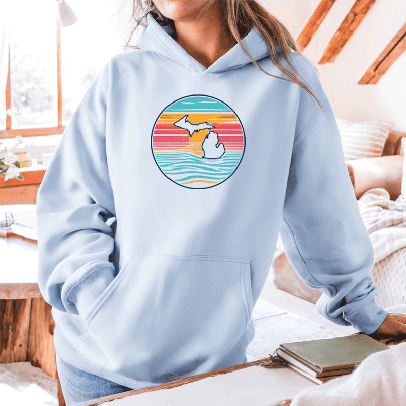 "Sunrise Over Michigan"Relaxed Fit Classic Unisex Hoodie